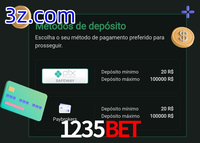 O cassino 1235Bet oferece uma grande variedade de métodos de pagamento